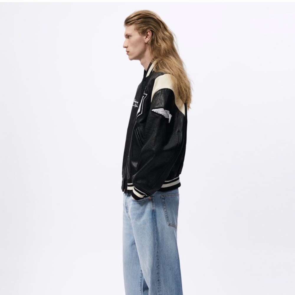 ZARA X RHUIGI LEATHER BOMBER JACKET - Picture 5 of 8